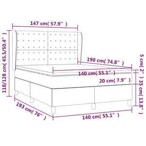 Κρεβάτι Boxspring με Στρώμα Καφέ 140x190εκ. από Συνθετικό Δέρμα