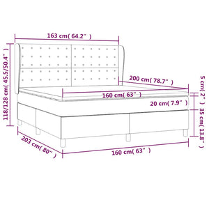 Κρεβάτι Boxspring με Στρώμα Κρεμ 160x200εκ. από Συνθετικό Δέρμα