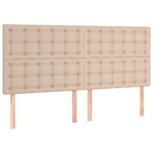 Κρεβάτι Boxspring με Στρώμα Καπουτσίνο 160x200εκ.από Συνθ.Δέρμα - Pakobazaar