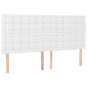 Κρεβάτι Boxspring με Στρώμα Λευκό 180x200 εκ. Συνθετικό Δέρμα