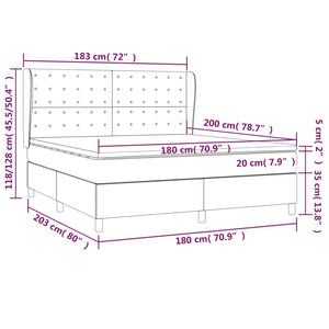 Κρεβάτι Boxspring με Στρώμα Λευκό 180x200 εκ. Συνθετικό Δέρμα
