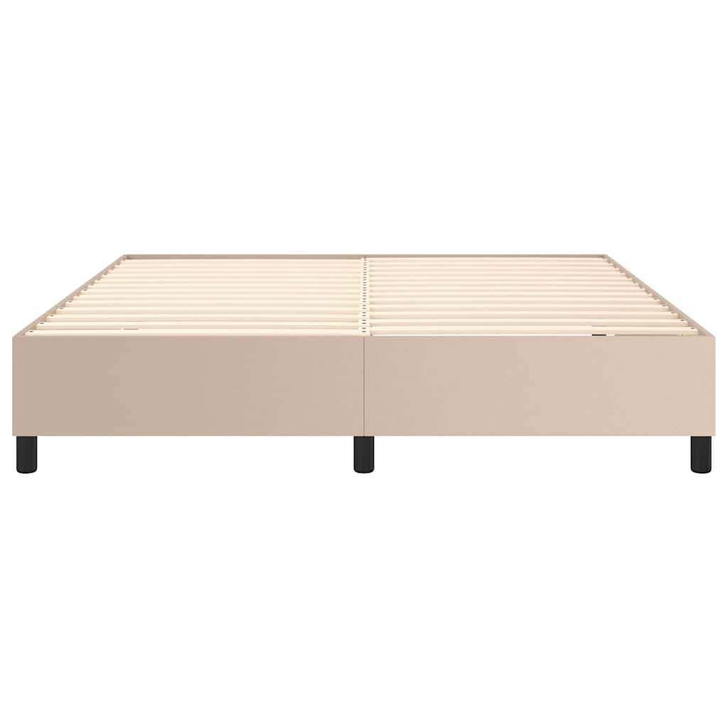 Κρεβάτι Boxspring με Στρώμα Καπουτσίνο 180x200 εκ. Συνθ. Δέρμα