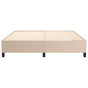 Κρεβάτι Boxspring με Στρώμα Καπουτσίνο 180x200 εκ. Συνθ. Δέρμα