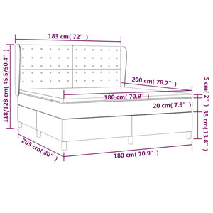 Κρεβάτι Boxspring με Στρώμα Καπουτσίνο 180x200 εκ. Συνθ. Δέρμα