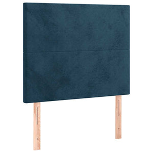 Κρεβάτι Boxspring με Στρώμα Σκούρο Μπλε 80 x 200 εκ. Βελούδινο - Pakobazaar