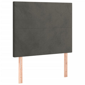 Κρεβάτι Boxspring με Στρώμα Σκούρο Γκρι 90x190 εκ. Βελούδινο