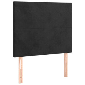 Κρεβάτι Boxspring με Στρώμα Μαύρο 90x190 εκ. Βελούδινο