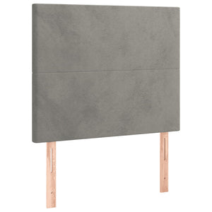 Κρεβάτι Boxspring με Στρώμα Ανοιχτό Γκρι 100x200 εκ. Βελούδινο