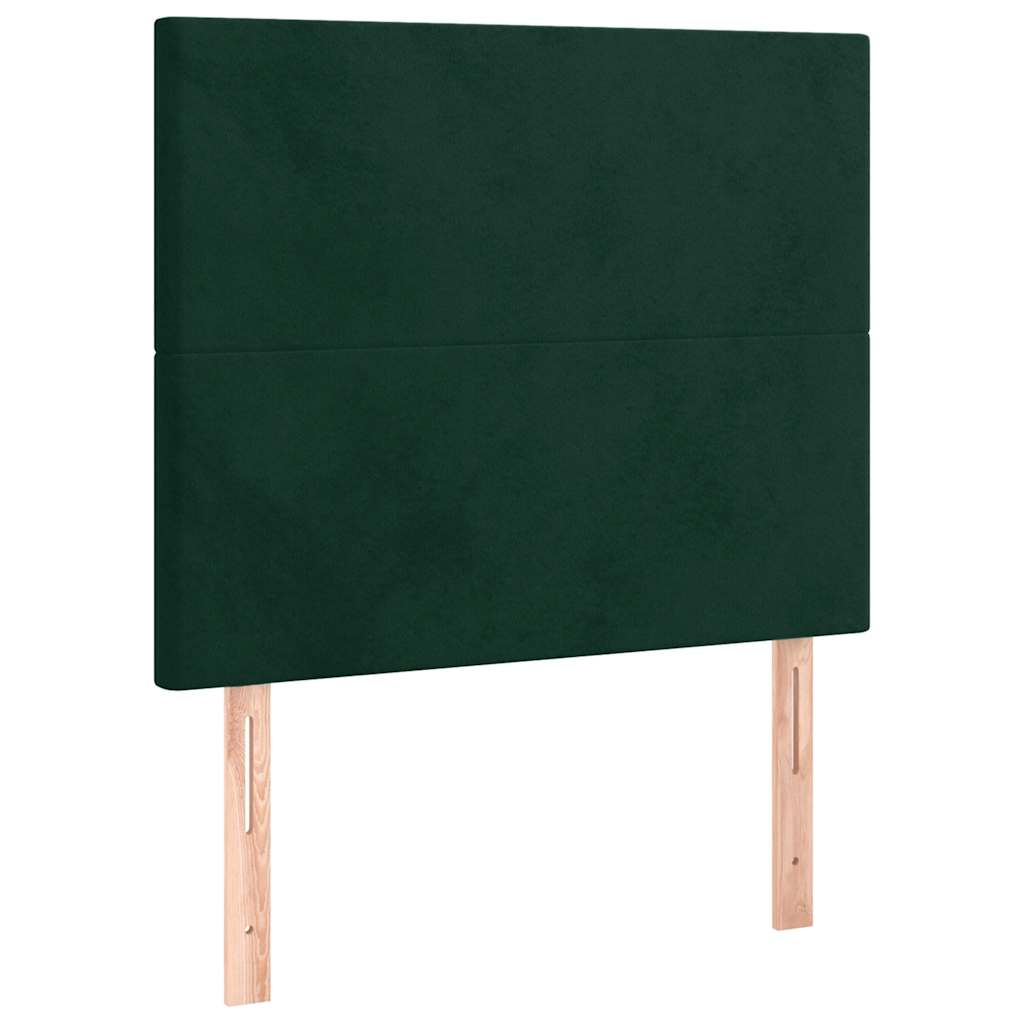 Κρεβάτι Boxspring με Στρώμα Σκούρο Πράσινο 100x200εκ. Βελούδινο