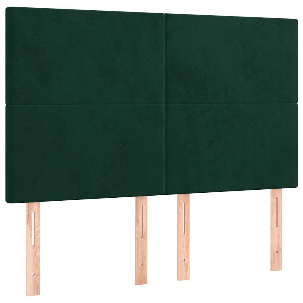 Κρεβάτι Boxspring με Στρώμα Σκούρο Πράσινο 140x190εκ. Βελούδινο
