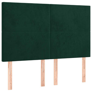 Κρεβάτι Boxspring με Στρώμα Σκούρο Πράσινο 140x190εκ. Βελούδινο