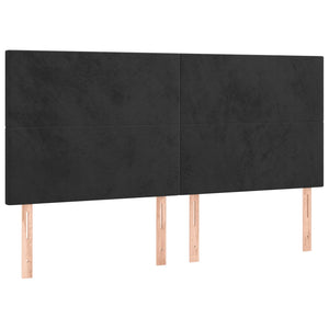 Κρεβάτι Boxspring με Στρώμα Μαύρο 160x200 εκ. Βελούδινο