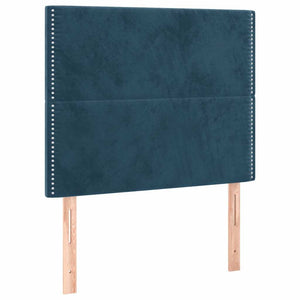 Κρεβάτι Boxspring με Στρώμα Σκούρο Μπλε 90x200 εκ. Βελούδινο