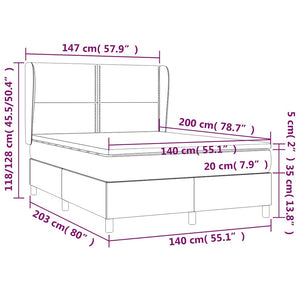 Κρεβάτι Boxspring με Στρώμα Σκούρο Πράσινο 140x200εκ. Βελούδινο - Pakobazaar
