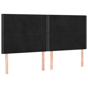 Κρεβάτι Boxspring με Στρώμα Μαύρο 180x200 εκ. Βελούδινο