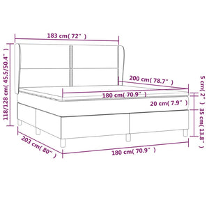Κρεβάτι Boxspring με Στρώμα Μαύρο 180x200 εκ. Βελούδινο