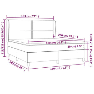 Κρεβάτι Boxspring με Στρώμα Σκούρο Πράσινο 180x200εκ. Βελούδινο