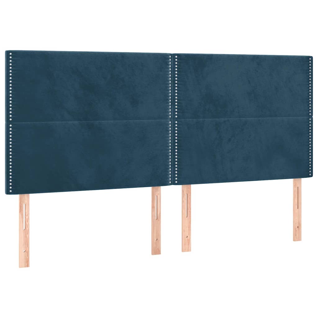 Κρεβάτι Boxspring με Στρώμα Σκούρο Μπλε 180x200 εκ. Βελούδινο