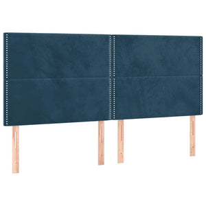Κρεβάτι Boxspring με Στρώμα Σκούρο Μπλε 180x200 εκ. Βελούδινο