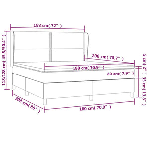 Κρεβάτι Boxspring με Στρώμα Σκούρο Μπλε 180x200 εκ. Βελούδινο
