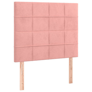 Κρεβάτι Boxspring με Στρώμα Ροζ 80 x 200 εκ. Βελούδινο