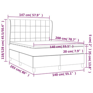 Κρεβάτι Boxspring με Στρώμα Ροζ 140x200 εκ. Βελούδινο
