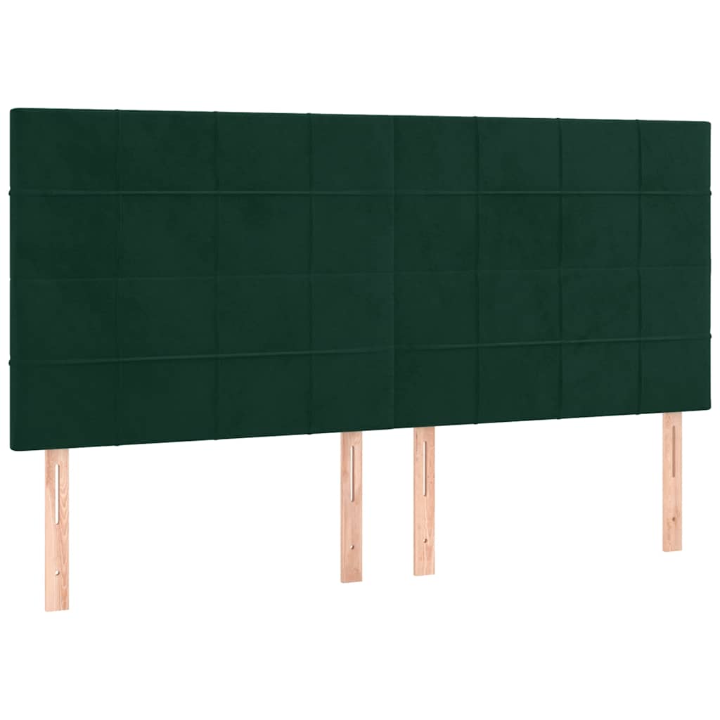 Κρεβάτι Boxspring με Στρώμα Σκούρο Πράσινο 160x200εκ. Βελούδινο