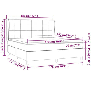 Κρεβάτι Boxspring με Στρώμα Σκούρο Πράσινο 180x200εκ. Βελούδινο