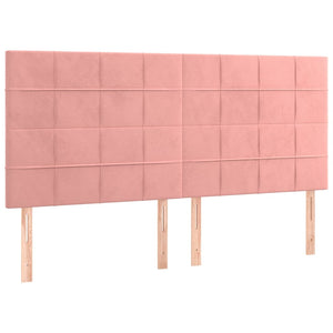 Κρεβάτι Boxspring με Στρώμα Ροζ 180x200 εκ. Βελούδινο