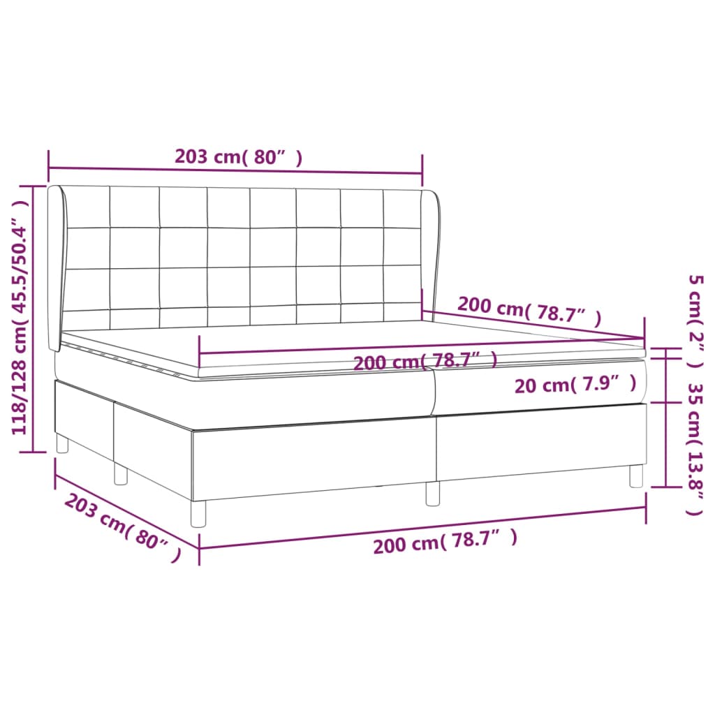 Κρεβάτι Boxspring με Στρώμα Ανοιχτό Γκρι 200x200 εκ. Βελούδινο - Pakobazaar