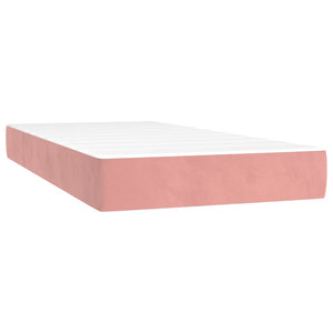 Κρεβάτι Boxspring με Στρώμα Ροζ 80 x 200 εκ. Βελούδινο