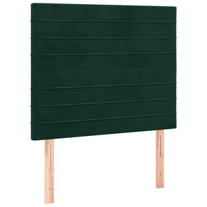 Κρεβάτι Boxspring με Στρώμα Σκούρο Πράσινο 90x190 εκ. Βελούδινο