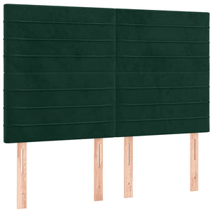 Κρεβάτι Boxspring με Στρώμα Σκούρο Πράσινο 140x190εκ. Βελούδινο