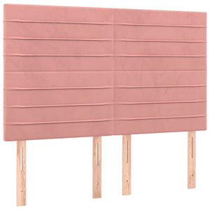 Κρεβάτι Boxspring με Στρώμα Ροζ 140x190 εκ. Βελούδινο