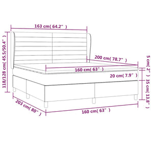 Κρεβάτι Boxspring με Στρώμα Σκούρο Πράσινο 160x200εκ. Βελούδινο