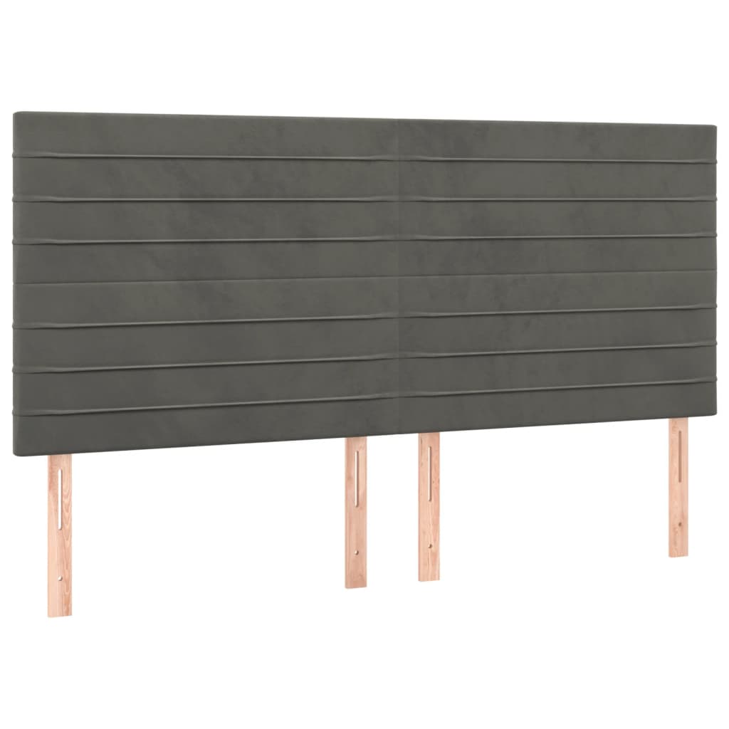 Κρεβάτι Boxspring με Στρώμα Σκούρο Γκρι 200x200 εκ. Βελούδινο