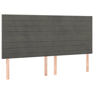 Κρεβάτι Boxspring με Στρώμα Σκούρο Γκρι 200x200 εκ. Βελούδινο