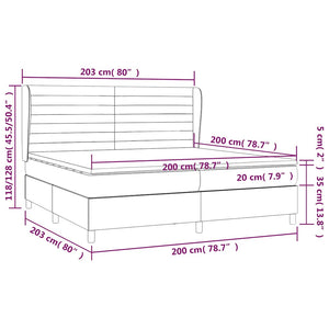 Κρεβάτι Boxspring με Στρώμα Σκούρο Πράσινο 200x200εκ. Βελούδινο