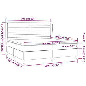 Κρεβάτι Boxspring με Στρώμα Σκούρο Μπλε 200x200 εκ. Βελούδινο