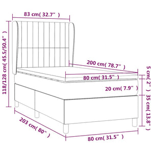 Κρεβάτι Boxspring με Στρώμα Σκούρο Πράσινο 80x200 εκ. Βελούδινο - Pakobazaar