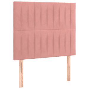 Κρεβάτι Boxspring με Στρώμα Ροζ 80 x 200 εκ. Βελούδινο