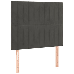 Κρεβάτι Boxspring με Στρώμα Σκούρο Γκρι 90x190 εκ. Βελούδινο
