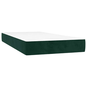 Κρεβάτι Boxspring με Στρώμα Σκούρο Πράσινο 100x200εκ. Βελούδινο