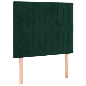 Κρεβάτι Boxspring με Στρώμα Σκούρο Πράσινο 100x200εκ. Βελούδινο