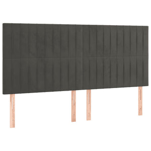 Κρεβάτι Boxspring με Στρώμα Σκούρο Γκρι 160x200 εκ. Βελούδινο
