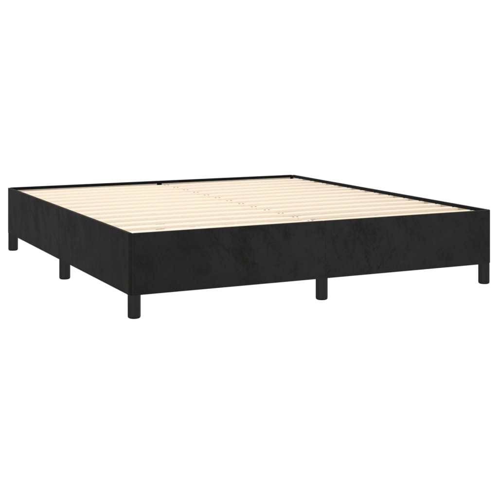 Κρεβάτι Boxspring με Στρώμα Μαύρο 180x200 εκ. Βελούδινο