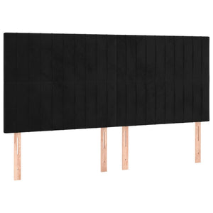 Κρεβάτι Boxspring με Στρώμα Μαύρο 180x200 εκ. Βελούδινο
