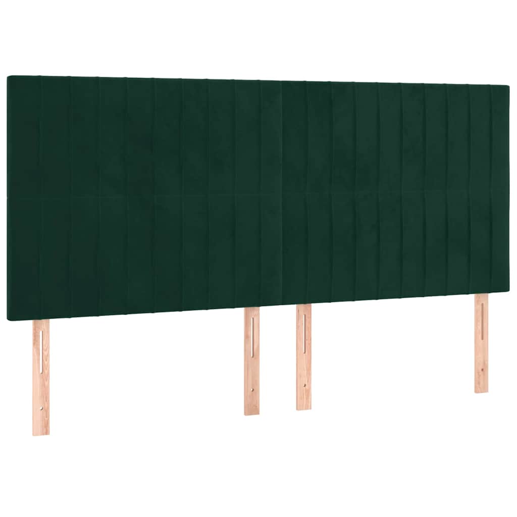 Κρεβάτι Boxspring με Στρώμα Σκούρο Πράσινο 180x200εκ. Βελούδινο