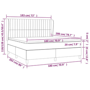 Κρεβάτι Boxspring με Στρώμα Ροζ 180x200 εκ. Βελούδινο
