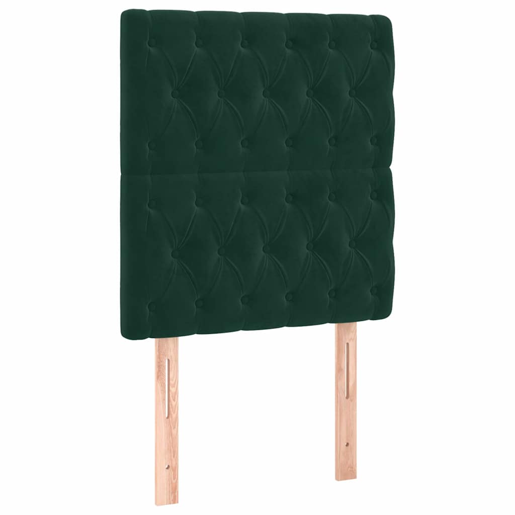 Κρεβάτι Boxspring με Στρώμα Σκούρο Πράσινο 80x200 εκ. Βελούδινο - Pakobazaar